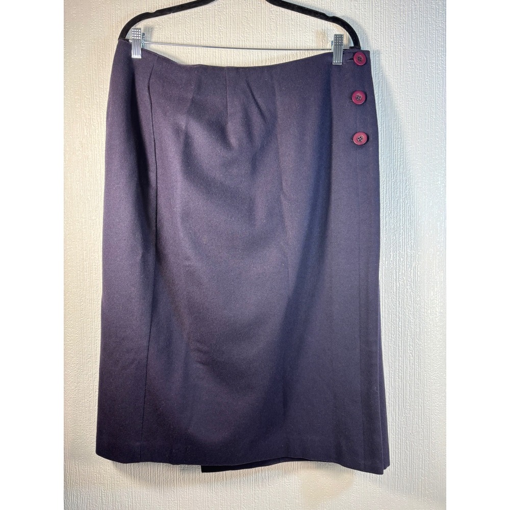 Lady Hazan Vintage 100% Wool Navy Pencil size 16